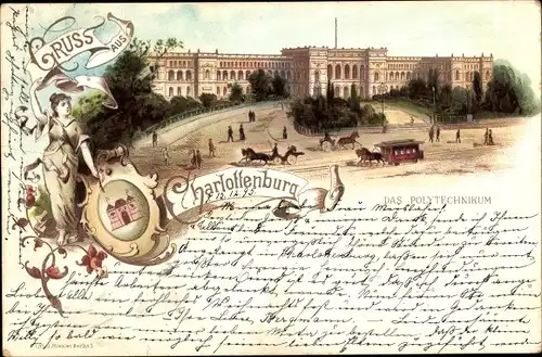 Litho Berlin Charlottenburg, Ansicht vom Polytechnikum