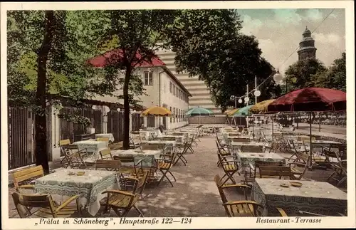 Ak Berlin Schöneberg, Prälat in Schöneberg, Hauptstraße 122, Restaurant Terrasse