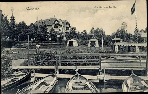 Ak Berlin Zehlendorf Wannsee, Am Schwedischen Pavillon