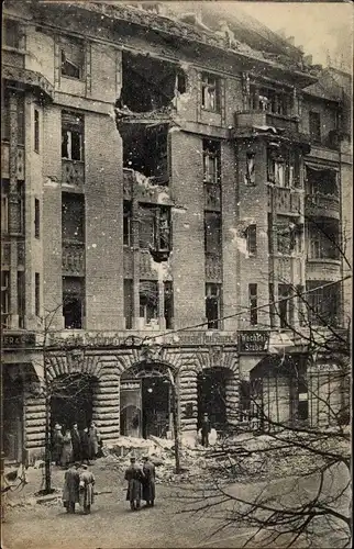 Foto Ak Berlin Mitte, Revolutionstage, Zerstörungen am Vorwärts Haus, Lindenstraße