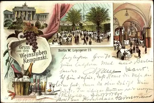 Litho Berlin, Weinstuben Kempinski, Leipziger Straße 25