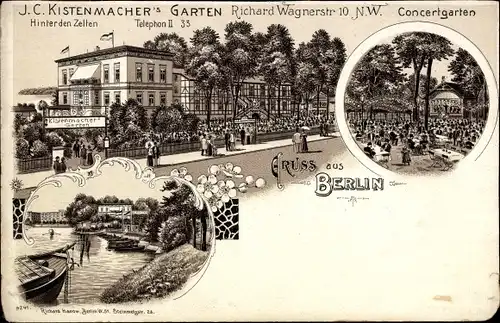 Litho Berlin Mitte, J. C. Kistenmachers Garten, Konzertgarten, Richard Wagner Straße 10