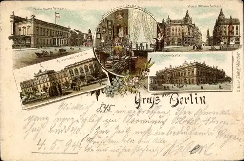Litho Berlin Mitte, Palais Kaiser Wilhelm I, Arbeitszimmer, Kaiser Wilhelm Straße, Ruhmeshalle
