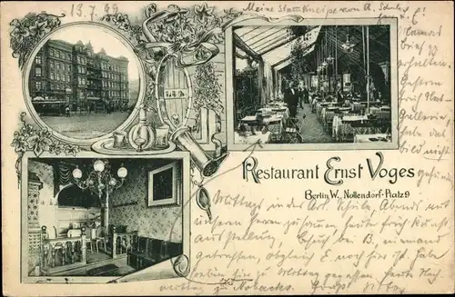 Ak Berlin Schöneberg, Restaurant Ernst Voges, Nollendorf-Platz 9