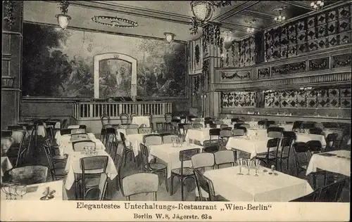 Ak Berlin Mitte, Unterhaltungs-Restaurant Wien-Berlin, Jägerstraße 63 a