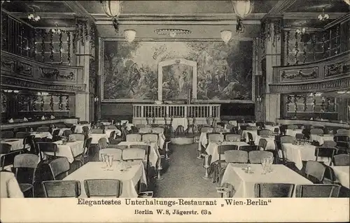 Ak Berlin Mitte, Unterhaltungsrestaurant Wien Berlin, Jägerstraße 63 a, Innenansicht