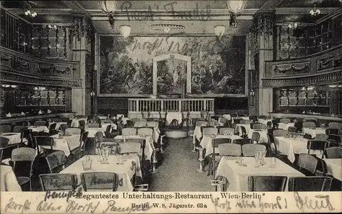 Ak Berlin Mitte, Unterhaltungs-Restaurant Wien-Berlin, Jägerstraße 68a