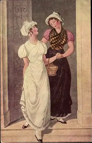 Künstler Ak Suhr, C, Hamburg, Märzfeier 1913, Hausmädchen und Näherin