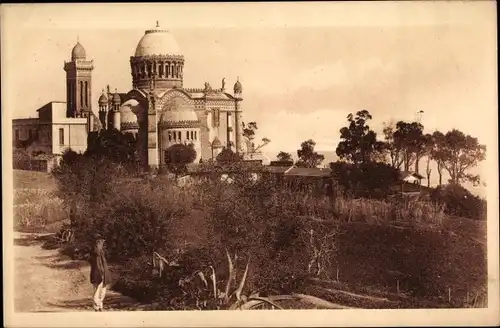 Ak Algier Alger Algerien, Notre-Dame d'Afrique, Kirche, Außenansicht