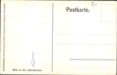 Künstler Ak Heyer, R., Hildesheim in Niedersachsen, Blick in die Judenstraße