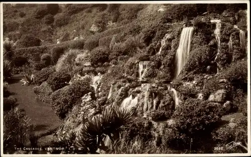 Ak Ventnor Isle of Wight England, The Cascade, Wasserkaskade, Park