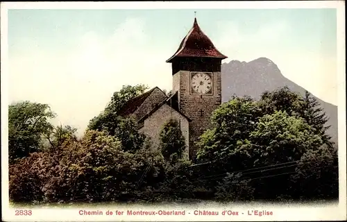 Ak Château d'Œx Oex Kanton Waadt, L'Eglise