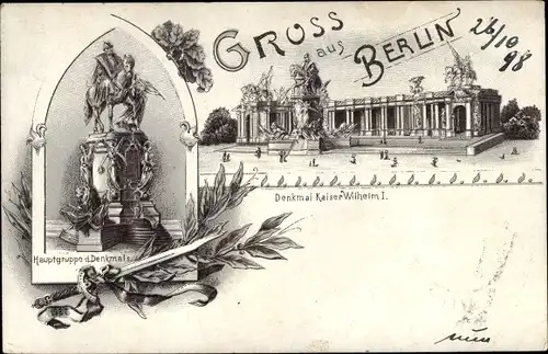 Litho Berlin Mitte, Hauptgruppe Denkmal, Denkmal Kaiser Wilhelm I