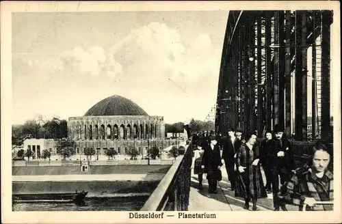 Ak Düsseldorf am Rhein, Planetarium, Brücke