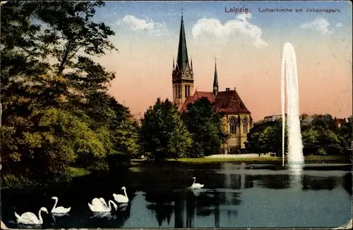 Ak Leipzig in Sachsen, Lutherkirche am Johannapark