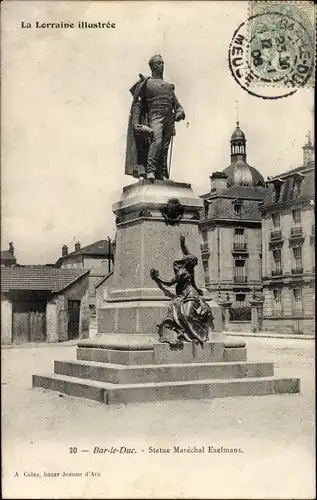 Ak Bar le Duc Meuse, Statue Marechal Exelmans, La Lorraine Illustree, Denkmal