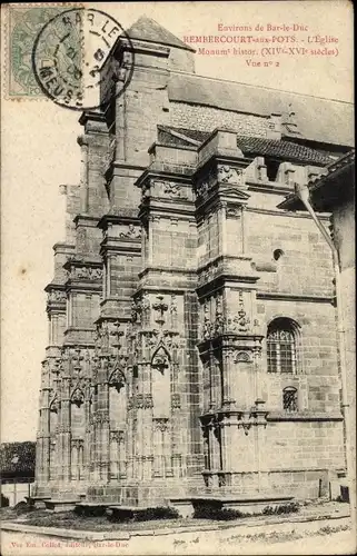 Ak Rembercourt aux Pots Lothringen Meuse, L'Eglise, Kirche, Außenansicht