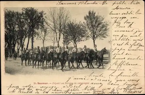 Ak Saumur Maine et Loire, Depart au Service en campagne