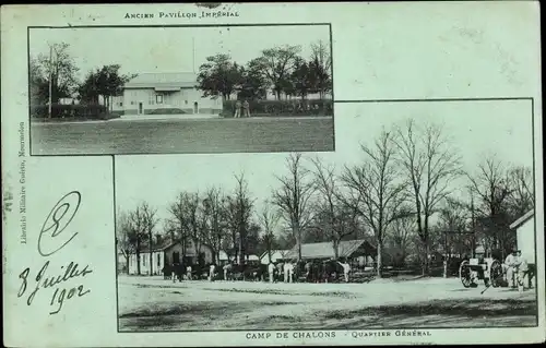 Ak Camp de Chalons Marne, Quartier General, Ancien Pavillon imperial