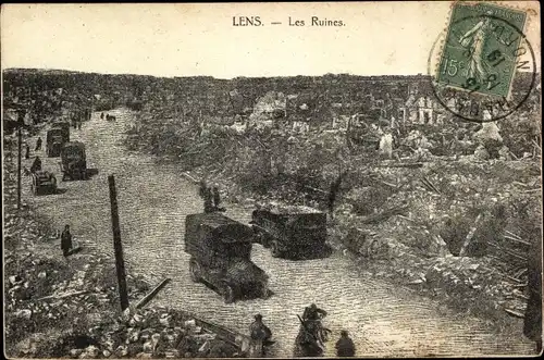 Ak Lens Pas de Calais, Les Ruines