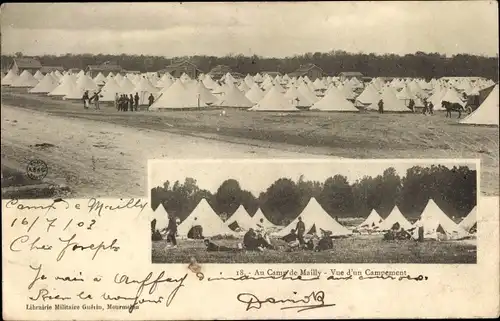 Ak Mailly le Camp Aube, Vue d'un Campement, Zelte