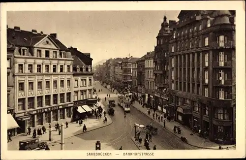 Ak Saarbrücken im Saarland, Bahnhofstraße