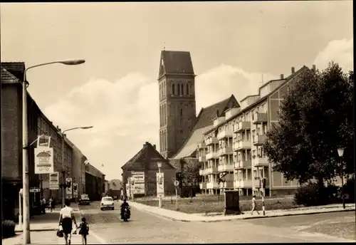 Ak Anklam in Mecklenburg Vorpommern, Keilstraße und Marienkirche, Turm