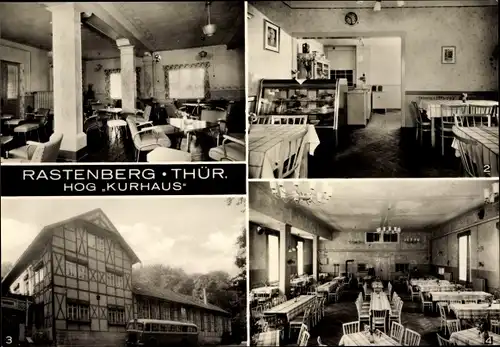 Ak Rastenberg in Thüringen, HOG-Kurhaus, Gesellschaftszimmer, Gaststube, Speisesaal, Außenansicht