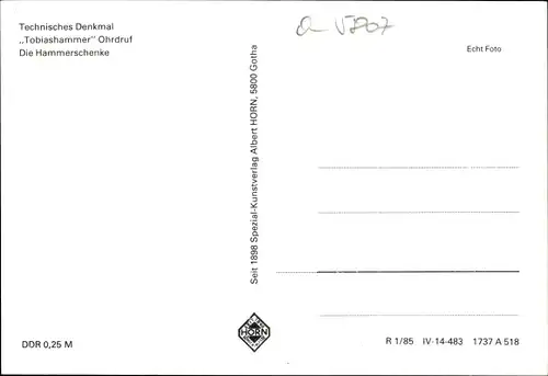 Ak Ohrdruf in Thüringen, Technisches Denkmal Tobiashammer, Die Hammerschenke