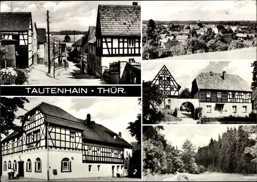Ak Tautenhain in Thüringen, Am Forsthausberg, Gasthaus Kanone, Kulturhaus, Teilansicht