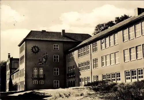 Ak Hettstedt im Südharz, Erweiterte Oberschule, Außenansicht