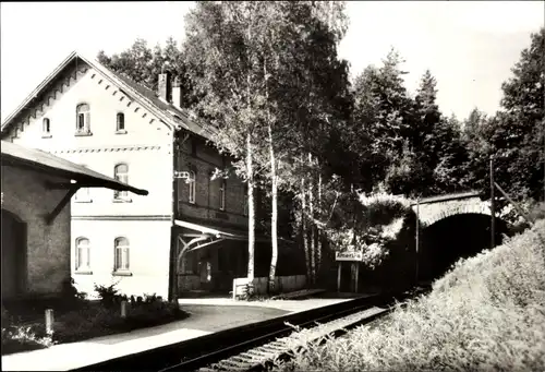Ak Amerika Arnsdorf Penig in Sachsen, Bahnhof