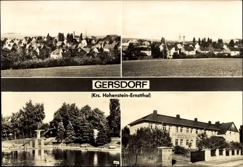 Ak Gersdorf  in Sachsen, Panorama, Schwimmbad,