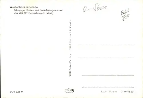 Ak Weißenborn Lüderode im Eichsfeld Thüringen, Schulungs- und Naherholungszentrum des VEB RFT