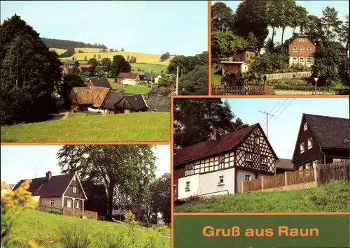 Ak Raun Bad Brambach im Vogtland, Ortsansichten, Fachwerkhaus