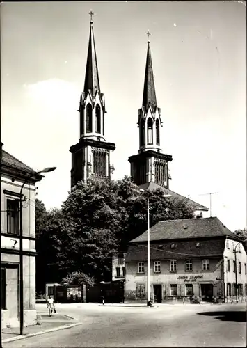 Ak Oelsnitz im Vogtland, Jakobikirche, Außenansicht