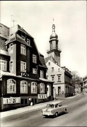 Ak Thum im Erzgebirge Sachsen, Markt mit Ratskeller und Kirche, Trabant