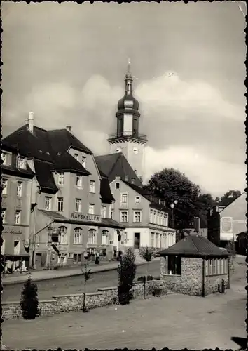 Ak Thum im Erzgebirge Sachsen, Ratskeller, Uhrenturm