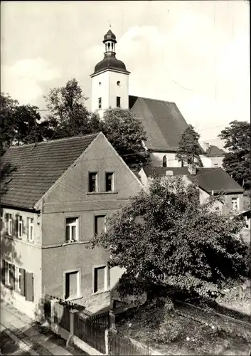 Ak Groitzsch in Sachsen, Teilansicht mit Kirche