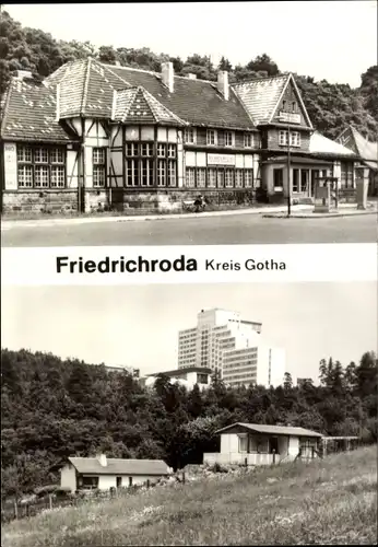 Ak Friedrichroda im Thüringer Wald, Bahnhof Fr.-Reinhardsbrunn, FDGB-Heim August Bebel