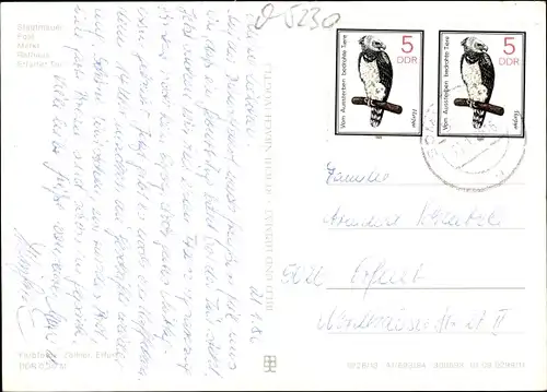 Ak Sömmerda in Thüringen, Stadtmauer, Post, Markt, Rathaus, Erfurter Tor