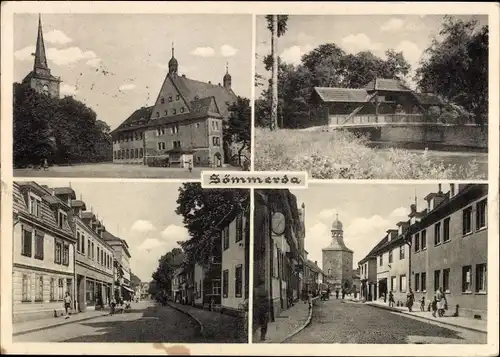 Ak Sömmerda in Thüringen, Kirche, Straßenansicht, Rathaus