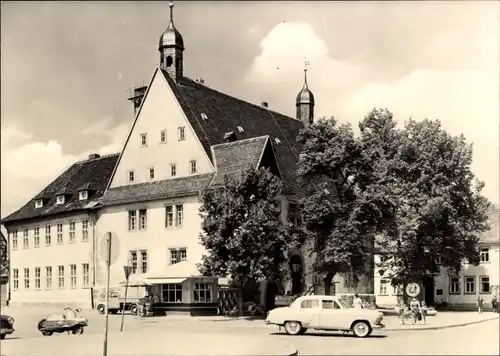 Ak Sömmerda in Thüringen, Rathaus, Straßenansicht, Motorroller