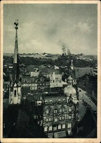 Ak Zwickau in Sachsen, Blick vom Marienkirchturm auf den Hauptmarkt, Teilansicht