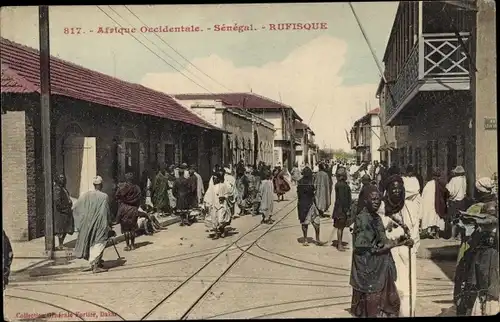 Ak Senegal, Afrique Occidentale, Rufisque, Straßenpartie