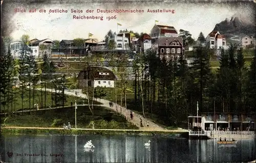 Ak Liberec Reichenberg Stadt, östliche Seite der Deutschböhmischen Ausstellung 1906