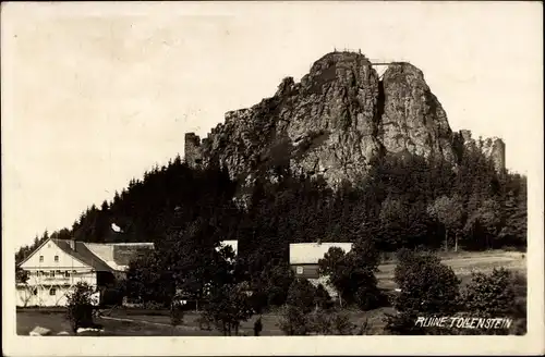 Foto Ak Jiřetín pod Jedlovou Sankt Georgenthal Reg. Aussig, Burg Tolštejn, Ruine Tollenstein