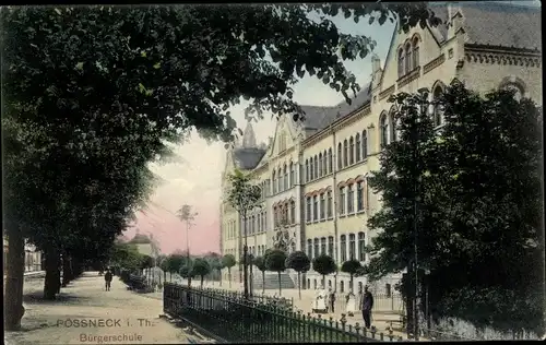 Ak Pößneck in Thüringen, Bürgerschule