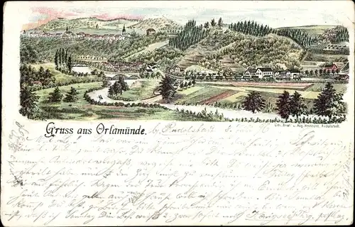 Litho Orlamünde Thüringen, Gesamtansicht