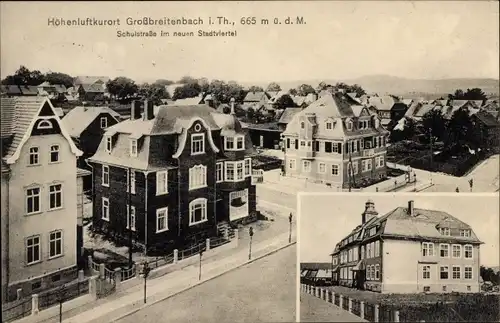 Ak Großbreitenbach in Thüringen, Schulstraße, neues Stadtviertel